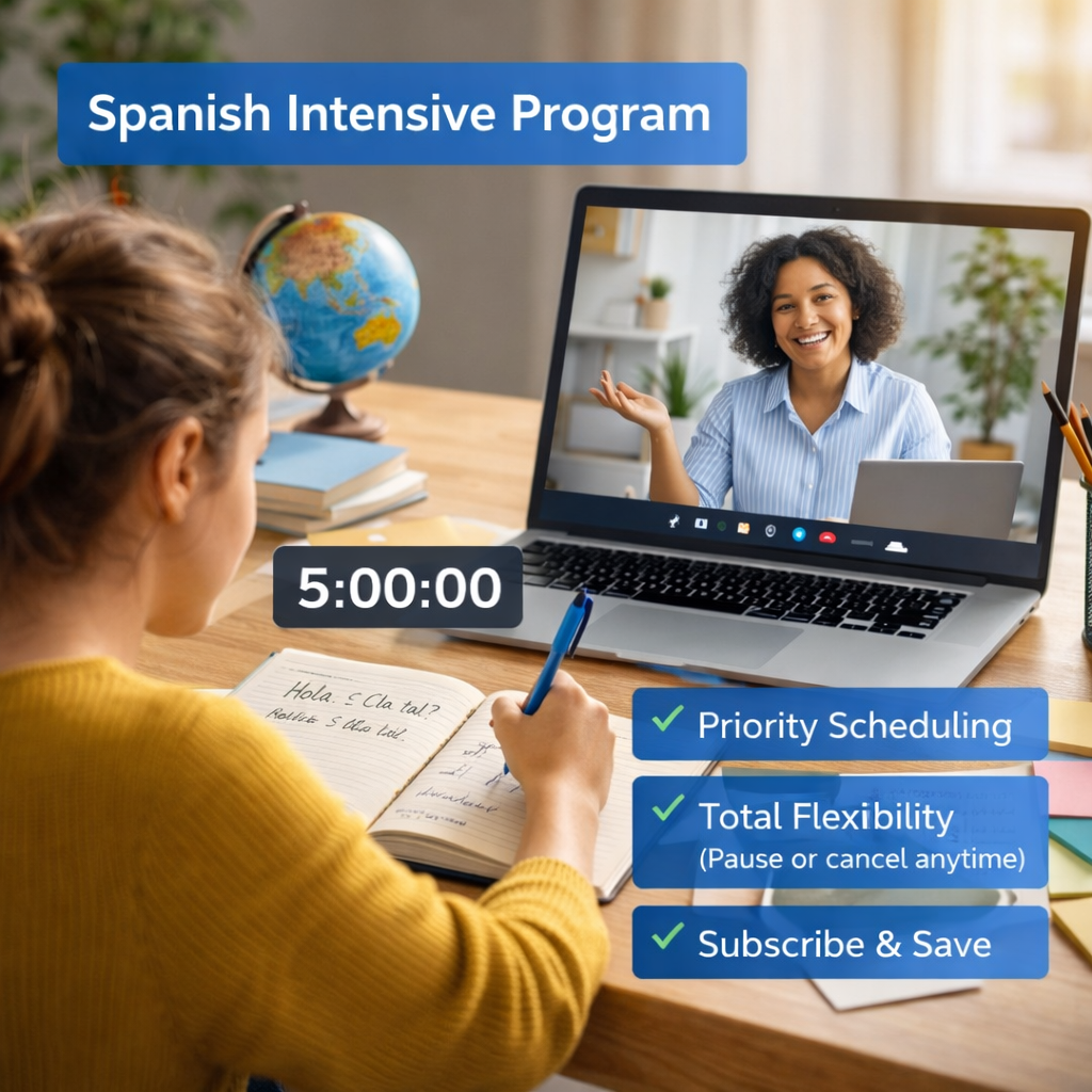 Spanish Intensive Program: 5 Flexible Live Hours